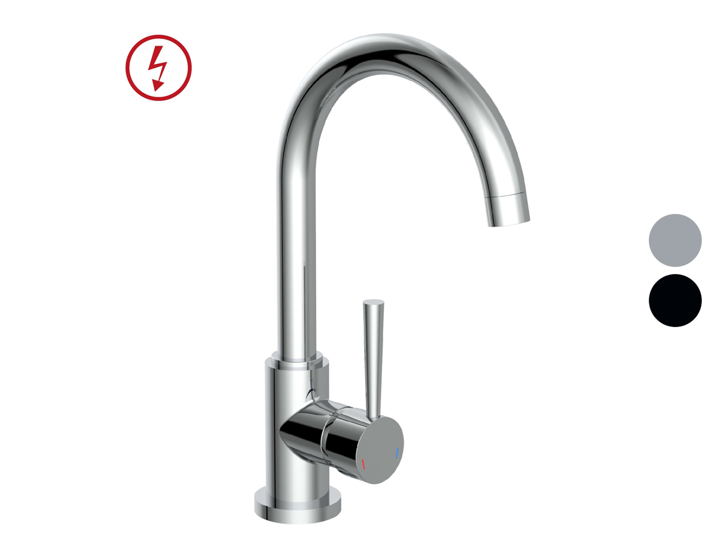 Schütte Mitigeur robinet de cuisine CORNWALL, basse pression, avec bec courbé