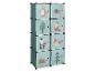 Armoire modulaire pour enfants avec motifs d'animaux et de plantes forestières.
