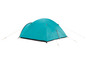 Une tente turquoise pour le camping.