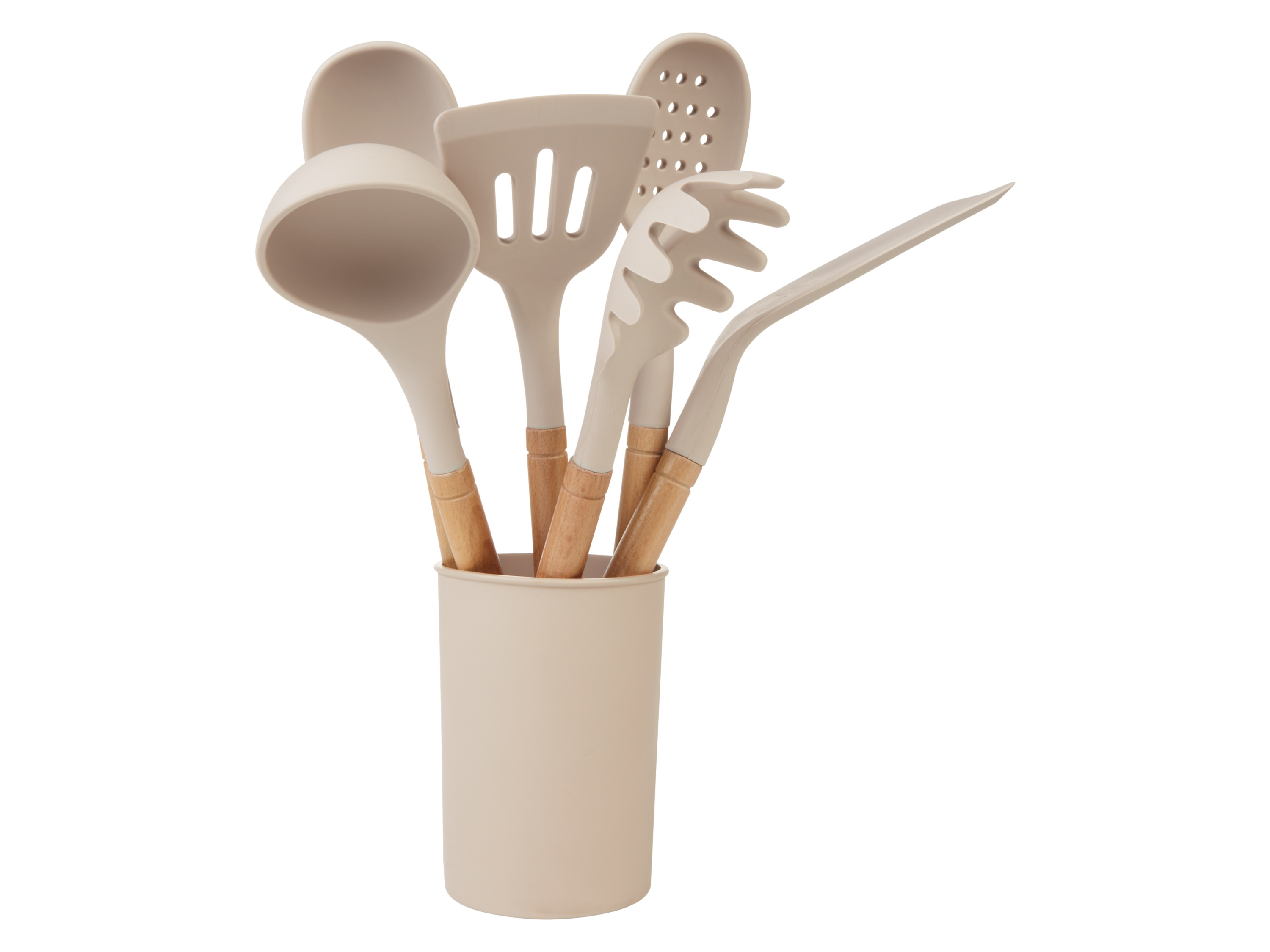 LIVARNO home Set d'ustensiles de cuisine, 7 pièces (beige)