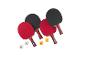 Raquettes de ping-pong Crivit rouges et noires, balles incluses.