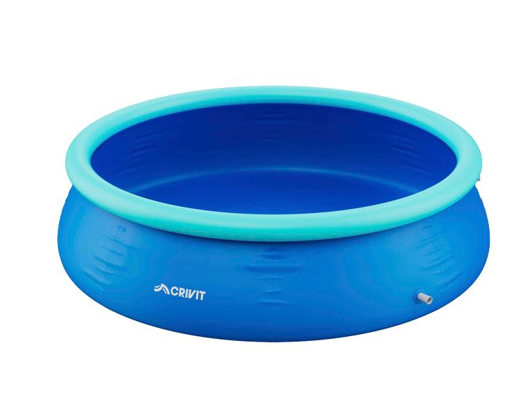 Piscine gonflable ronde bleue avec bord turquoise