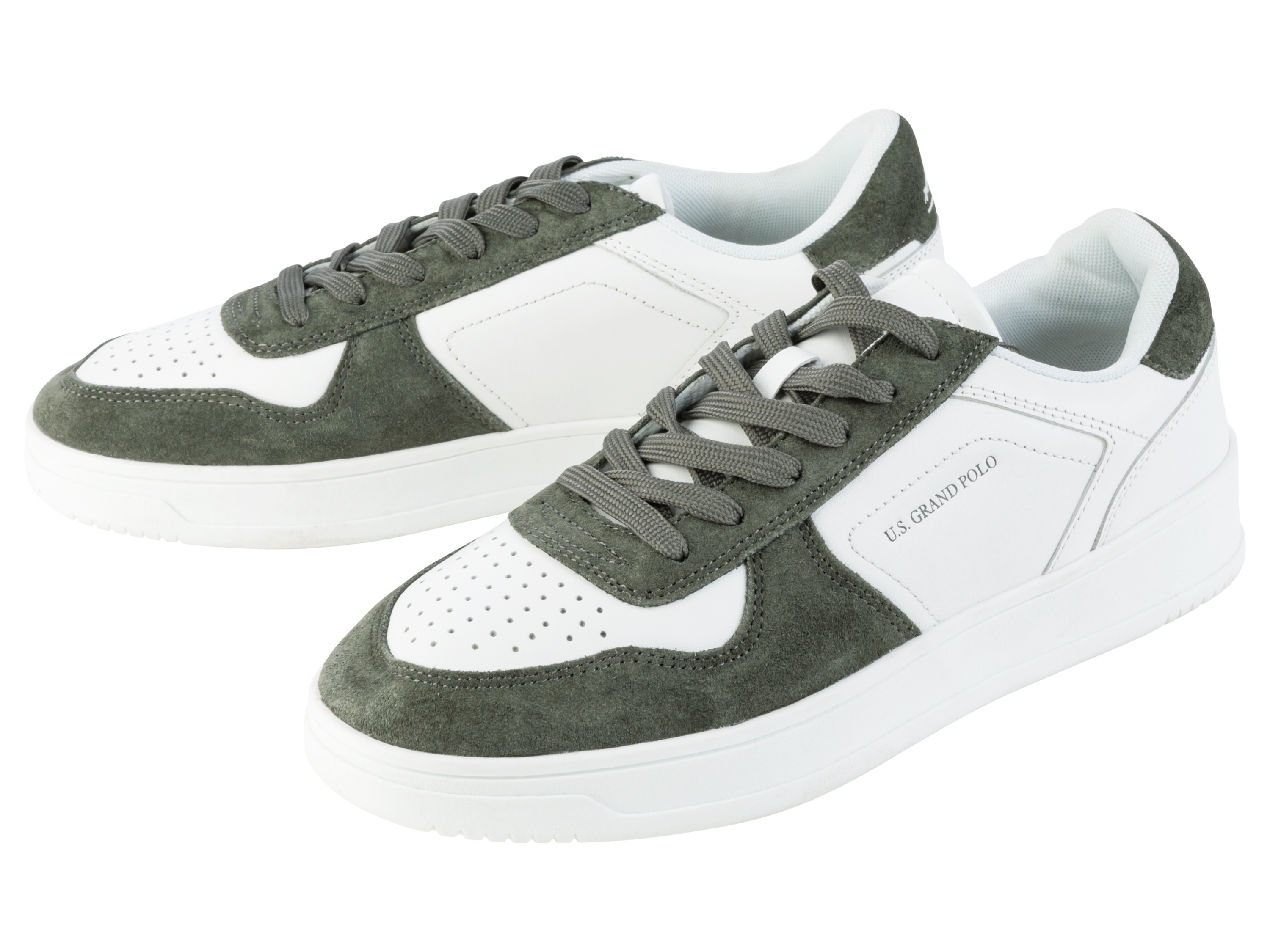 LIVERGY® Sneakers homme (blanc/vert, 48)