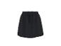 Jupe noire pour femme avec taille élastique et cordon de serrage.
