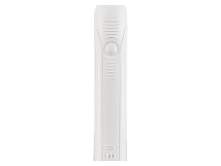Une brosse à dents électrique blanche Oral-B Braun.