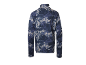 Polaire homme à col montant, motif camouflage bleu et blanc, vue de dos.