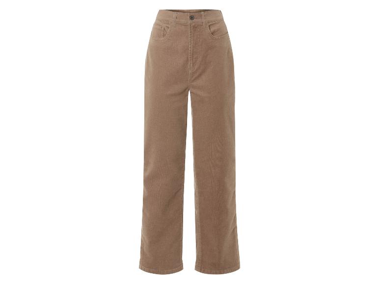 Pantalon en velours côtelé marron pour femme.