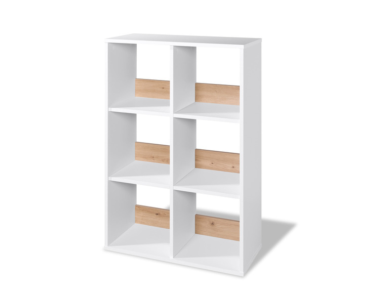 Aller en mode plein écran : Étagère Liverpool, 74 x 108 x 33 cm, blanc/imitation chêne - Image 1