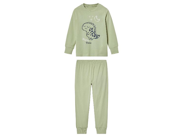 Pyjama enfant vert avec imprimé dinosaure.