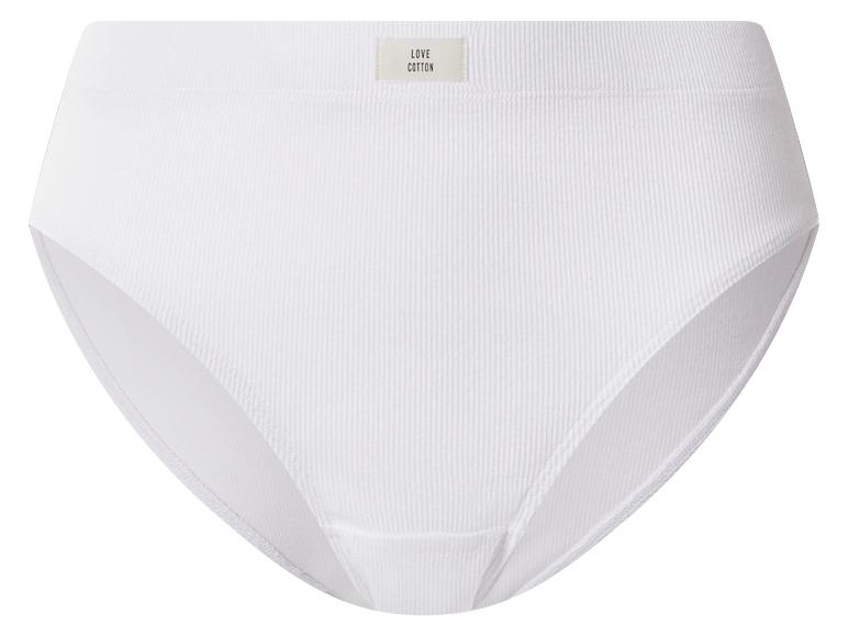 Culotte côtelée blanche pour femme avec l'inscription 'LOVE COTTON'