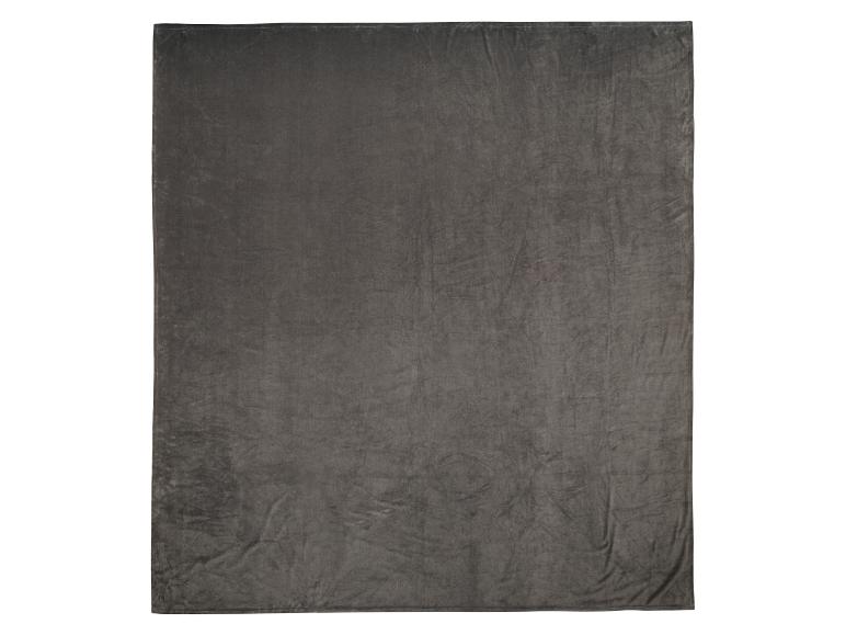 Couverture en peluche douce gris foncé