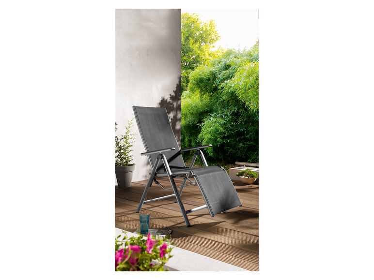 LIVARNO home Fauteuil de jardin Houston en aluminium, argent/gris 2