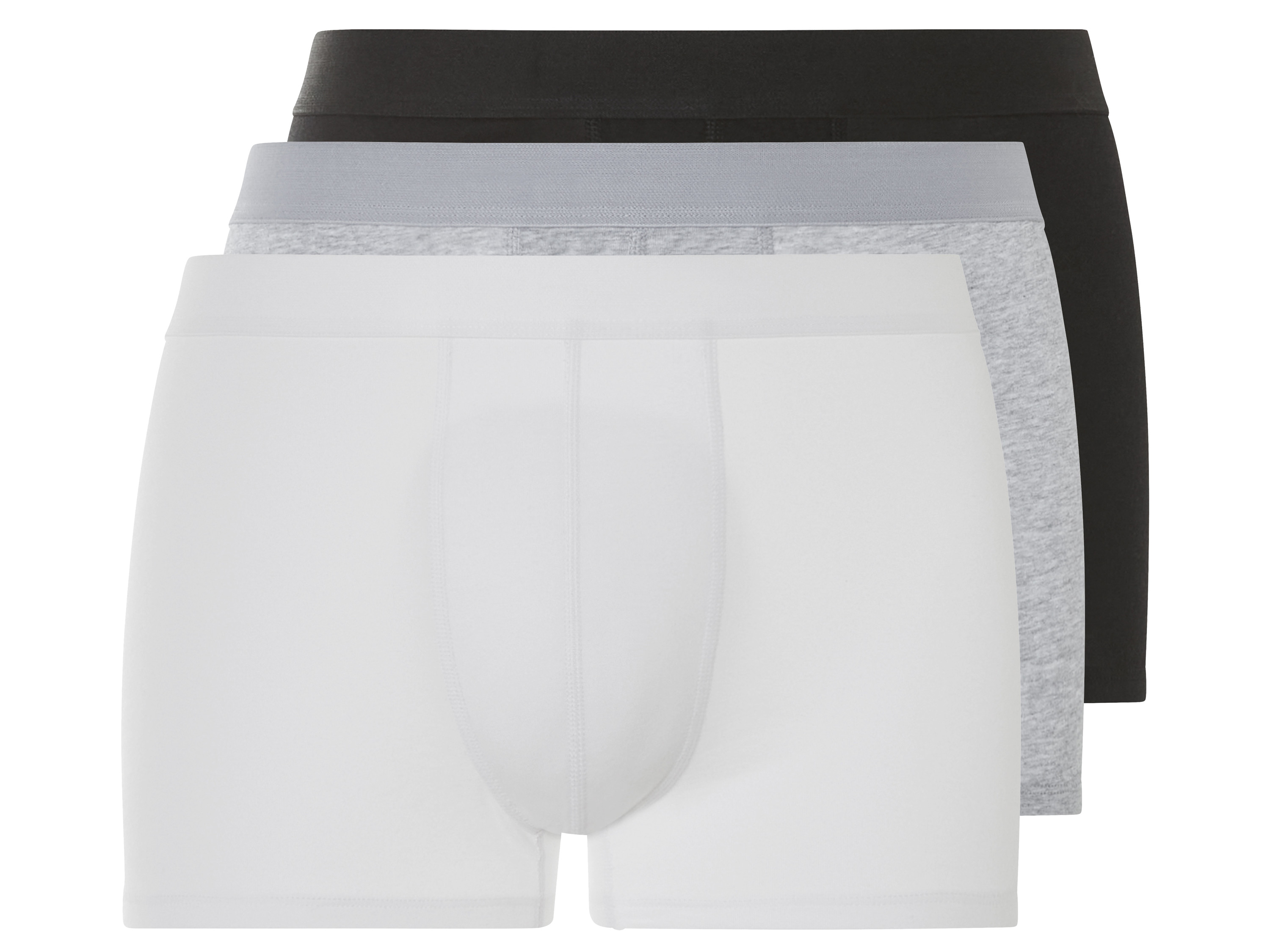 LIVERGY® Lot de 3 boxers homme (noir/gris/blanc, S)