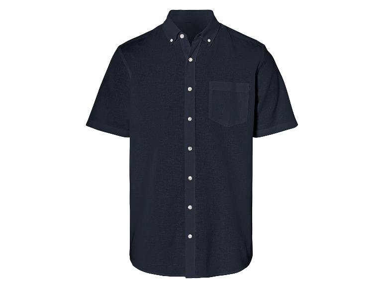 Chemise à manches courtes bleu marine.