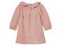 Robe bébé rose à col Claudine en gaze de coton.