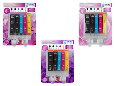 UNITED OFFICE® Cartouches d'impression, 5 pièces, Canon