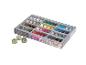 Boîte de 48 canettes de fil colorées pour machine à coudre et quelques canettes séparées