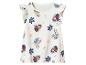 Robe blanche pour fille avec imprimé de personnages de dessins animés et de fleurs