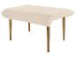 Table rectangulaire avec nappe beige et pieds en bois