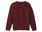 Pull en maille bordeaux pour fille, avec motif torsadé.