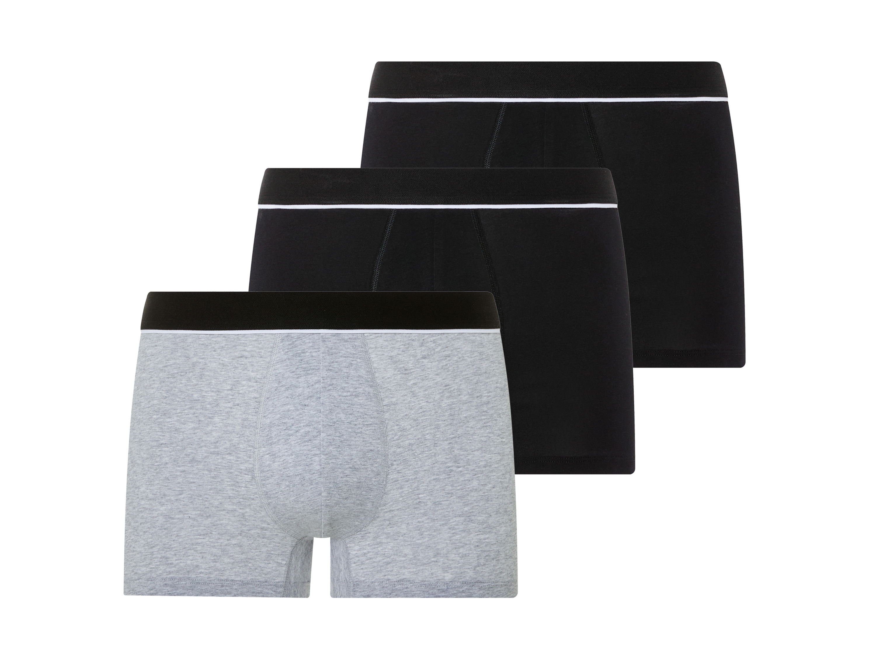 LIVERGY® Lot de 3 boxers homme (noir/gris, M)