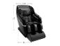 Fauteuil de massage noir avec détails dorés, 105 cm de haut, 75 cm de large et 142 cm de long.