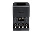 Un chargeur de batterie noir Tronic avec quatre compartiments pour batteries.
