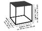 Table d'appoint métallique noire d'environ 35x35x35 cm.