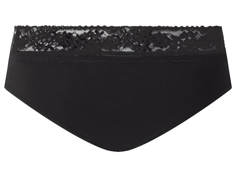 Culotte noire pour femme avec détails en dentelle à la taille.
