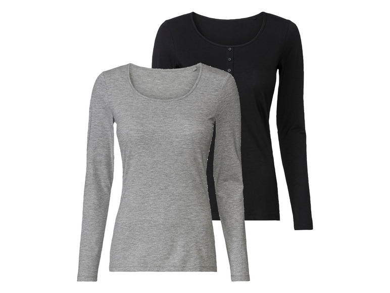 Aller en mode plein écran : esmara® Lot de 2 t-shirts manches longues femme - Image 1
