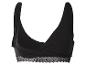 Soutien-gorge d'allaitement noir avec détails en dentelle.