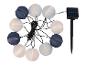 Guirlande lumineuse solaire avec lanternes en papier blanches et bleues