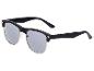 Lunettes de soleil noires à demi-monture avec verres miroir.
