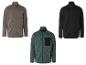 Trois sweat-shirts à fermeture éclair pour hommes dans différentes couleurs : gris, noir et vert.