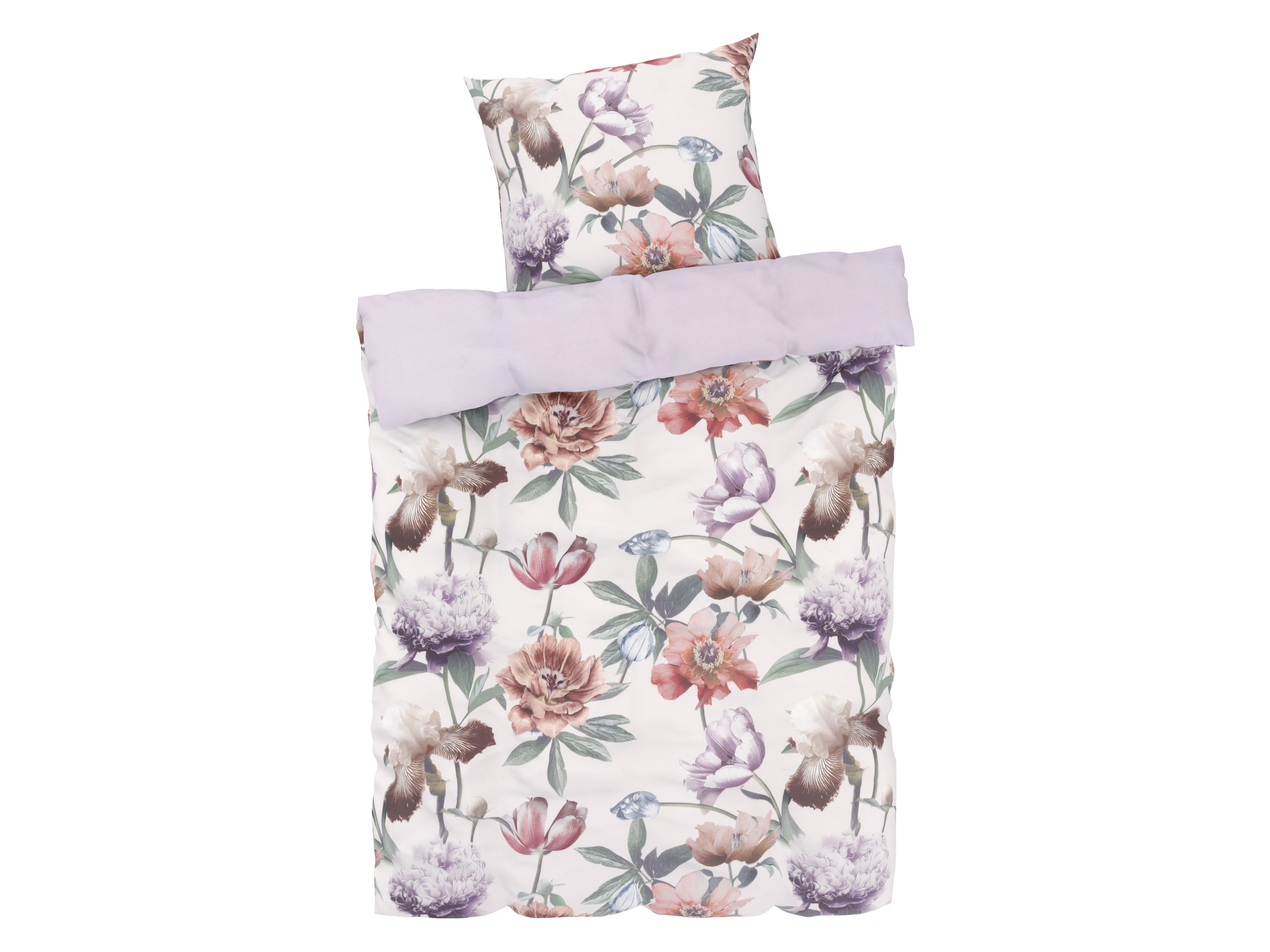 LIVARNO home Parure de lit réversible en satin microfibre, 140 x 200 cm (rose clair)