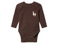 Un body bébé marron à manches longues avec un motif de lama.