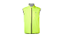 Gilet de sport sans manches jaune fluo avec fermeture éclair.