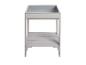 Table de lavabo grise avec une étagère en dessous