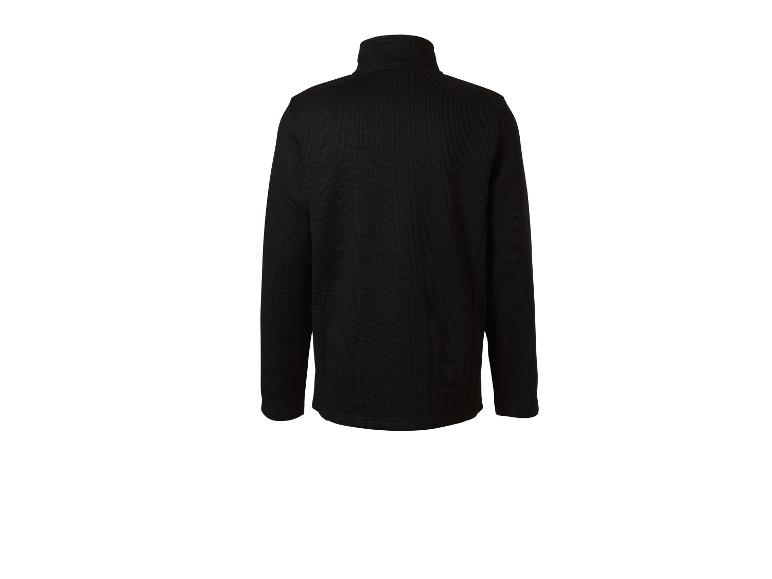 Vue arrière d'une veste polaire noire à manches longues avec col montant.