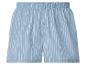 Boxer pour homme à rayures bleues et blanches avec taille élastique et bouton