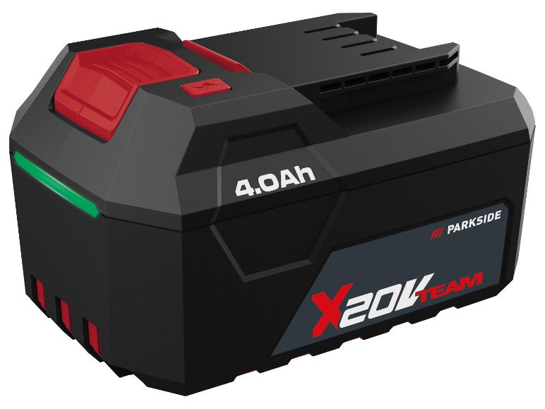 Batterie PARKSIDE X 20V Team 4.0Ah, noire et rouge