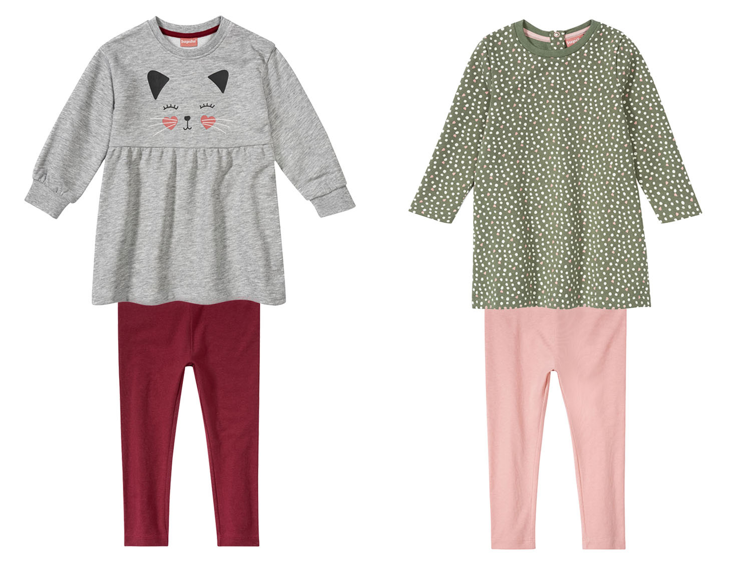 Ensemble enfant sweat et legging en molleton Céleste - Rose - Fille