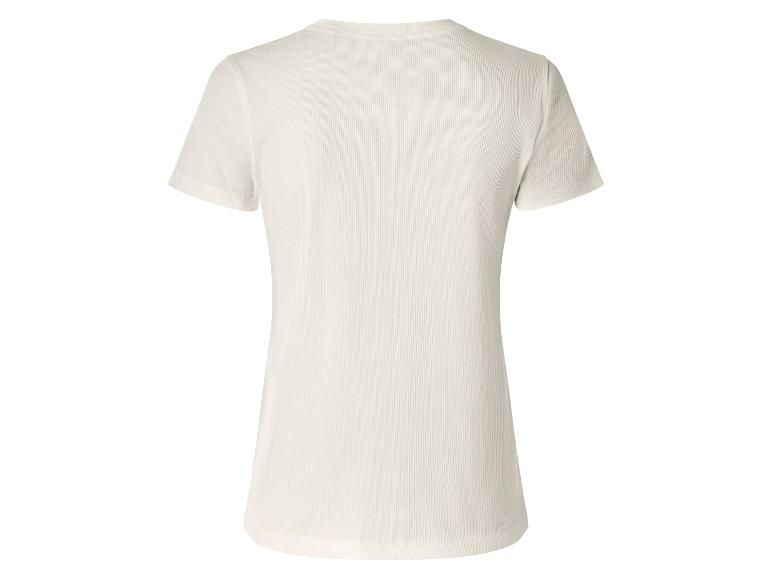 T-shirt blanc côtelé à manches courtes, vue de dos