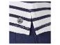 Polo rayé bleu marine et blanc avec ancre.