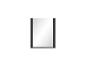 Miroir rectangulaire avec cadre noir et étagère inférieure