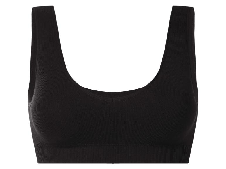 Soutien-gorge de sport noir côtelé avec encolure en V