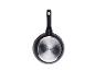 Poêle Russell Hobbs noire avec fond en acier inoxydable.