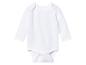 Un body blanc à manches longues pour bébé.
