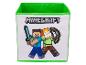 Boîte de rangement Minecraft verte avec Steve et Alex.
