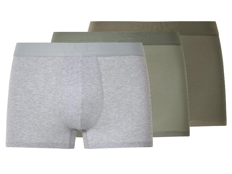 Lot de trois boxers gris et vert olive pour hommes